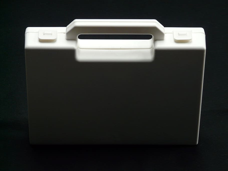 Luggage, White, Closed, Container, small, handle, henkel, no people HD wallpaper