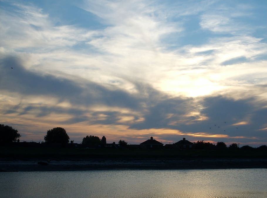 clouds, sunset, evening, sky, nature, landscape, view, outdoor HD wallpaper