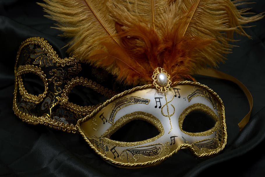 beige and white masquerade mask, carnival, venice, mysterious