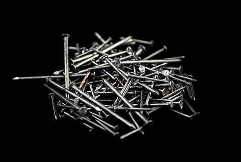 gray metal nail lot, nails, tools, nailing, the mystery of the HD wallpaper