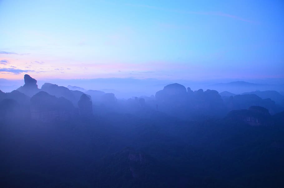 danxia mountain, sunrise, views, scenics - nature, sky, beauty in nature HD wallpaper