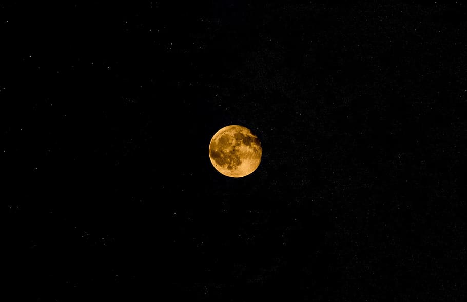 full moon on clear sky, astronomy, luna, eclipse, lunar, telescope HD wallpaper