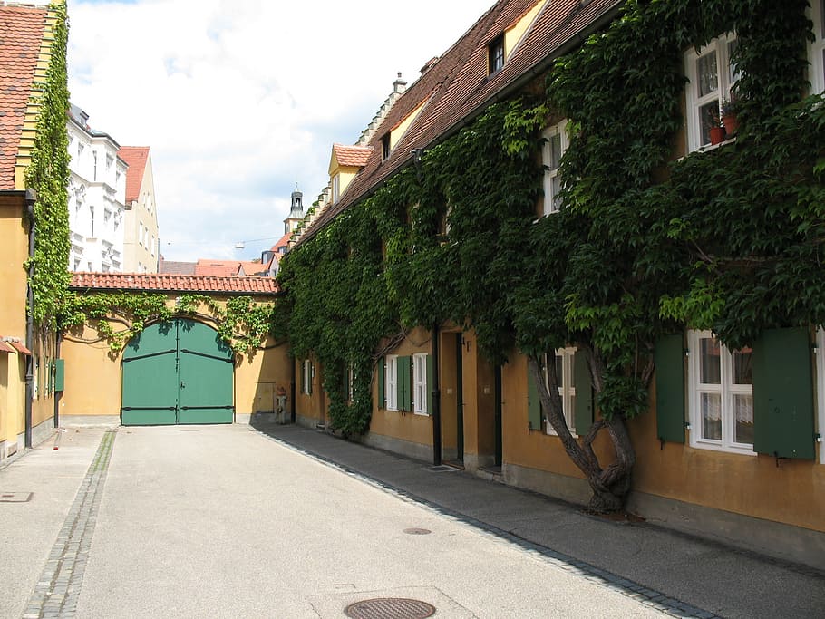 fuggerei, augsburg, old town, building, historic old town, building exterior