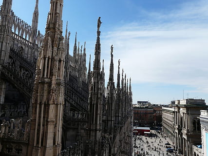 cathedral, milan, architecture, building exterior, built structure HD wallpaper
