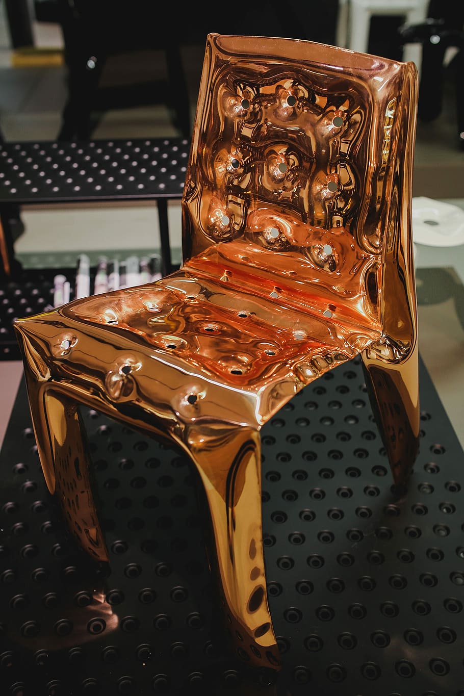Various designer chairs and tables on an exhibition, art, installation HD wallpaper