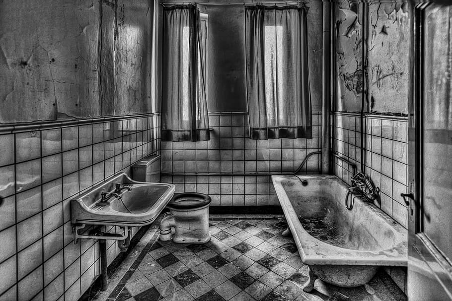 freestanding bathtub near sink sketch, Room, Interior, Indoor HD wallpaper