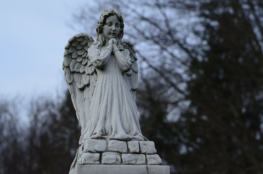 angel, harmony, rest, public record, spring, nature, sculpture HD wallpaper