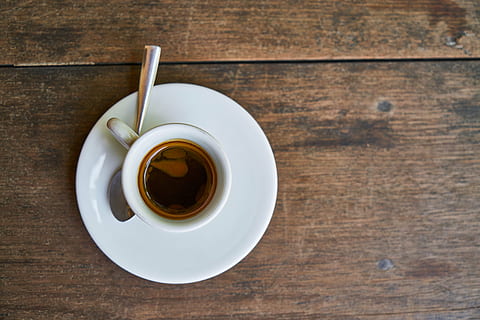 white ceramic coffee cup on brown wooden table, cafe, beverage HD wallpaper