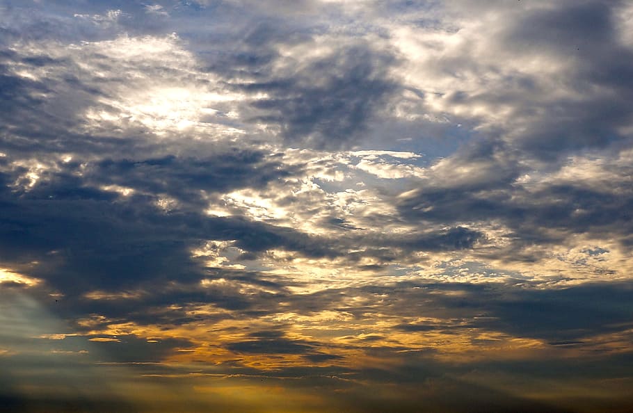 the cloud, sunset, rays, cloud - sky, beauty in nature, dramatic sky HD wallpaper