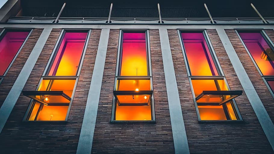 facade, house, windows, colorfull, architecture, built structure HD wallpaper