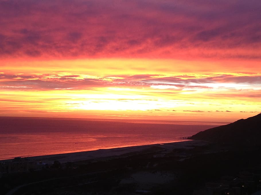 Sunset, Cabo, Mexico, orange color, dramatic sky, silhouette HD wallpaper