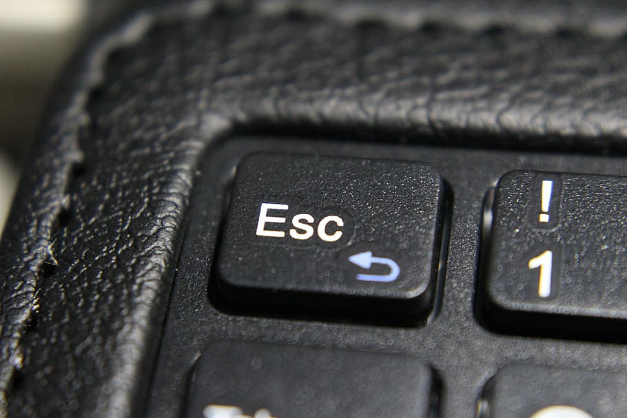 Keyboard, Esc, Corner, Black, White, art leather, tap, sleeve HD wallpaper