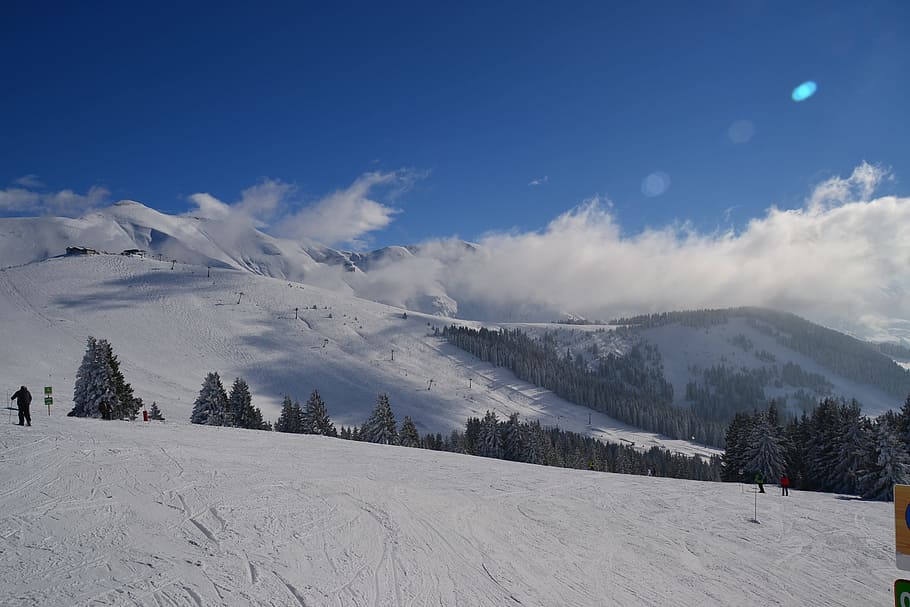 Ski, Alps, Snow, Winter, Mountain, landscape, panorama, france HD wallpaper