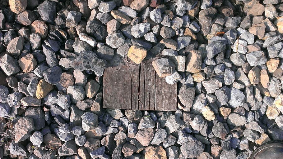 stones, track, threshold, train, background, railroad ties HD wallpaper