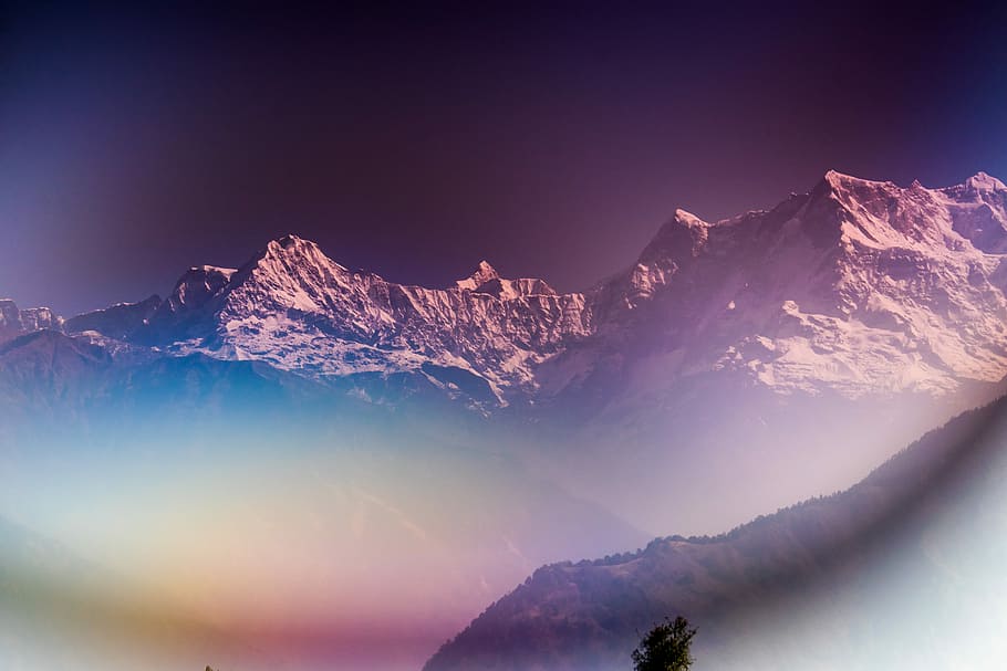 photo of mountain covered with snow, mountain covered of snow HD wallpaper