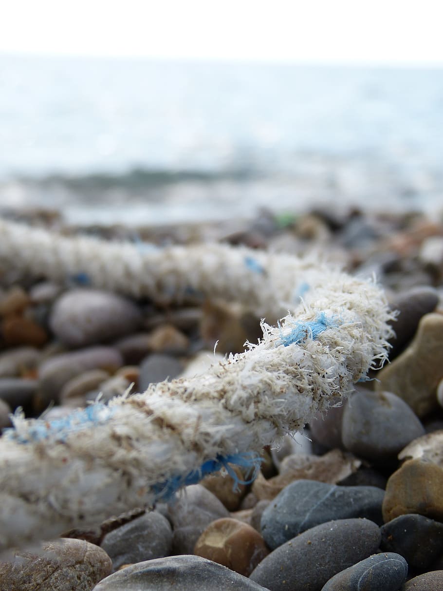 Rope, Dew, Fixing, Stones, beach, sea, pebble, water, nature HD wallpaper