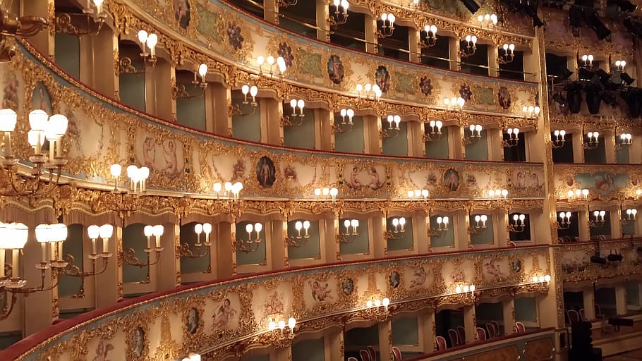 opera, venice, italy, illuminated, architecture, built structure HD wallpaper