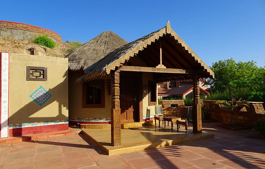 hut, bhunga, rustic, kachchh, kutch, traditional, mud, thatch HD wallpaper