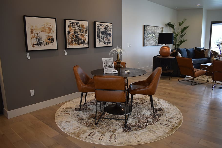 table, chairs, interior, room, decor, style, home, indoors HD wallpaper