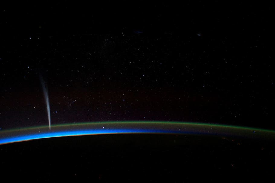 Hd Wallpaper Comet Lovejoy From Iss International Space Station