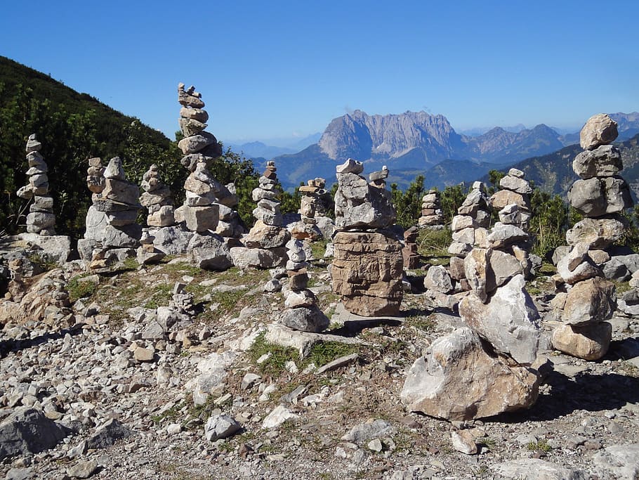 cairns, steinmann, signpost, directory, stone marker, steinmanderl HD wallpaper