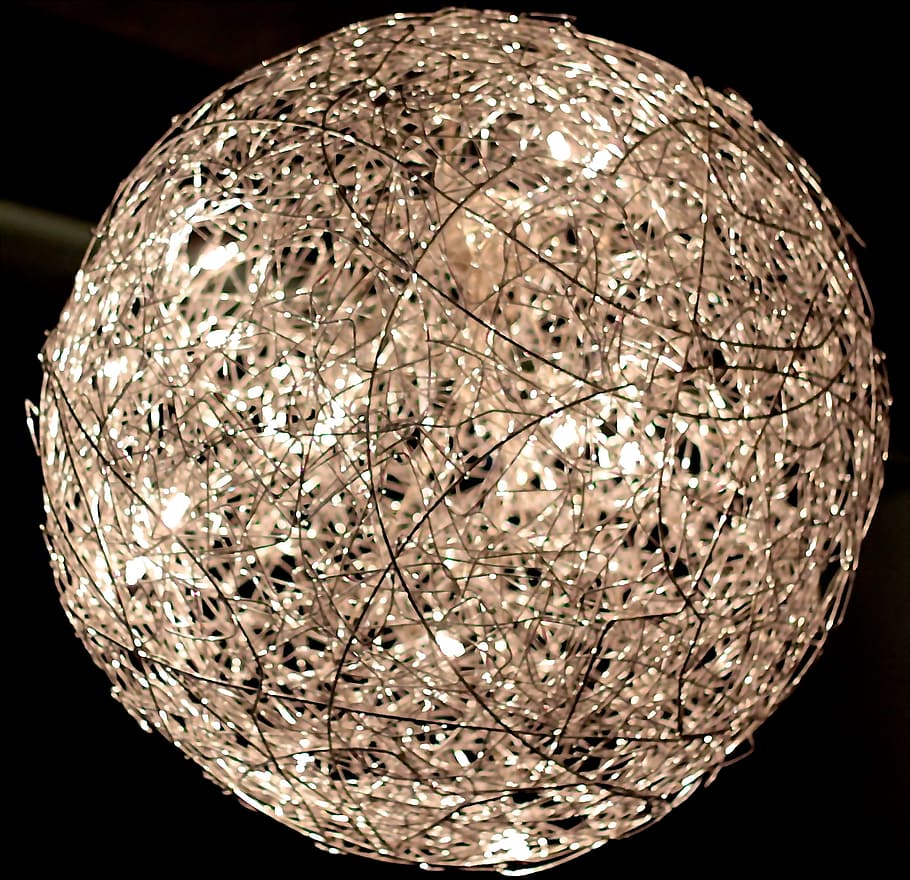 ball, light, christmas, decor, lamp, sphere, close-up, illuminated HD wallpaper
