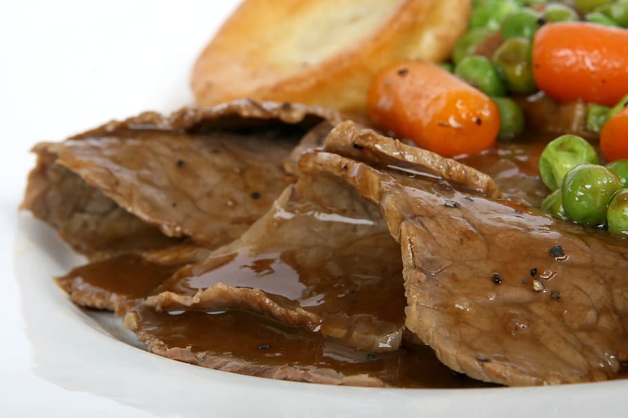 cooked food with beans, abstract, beef, britain, british, brown HD wallpaper