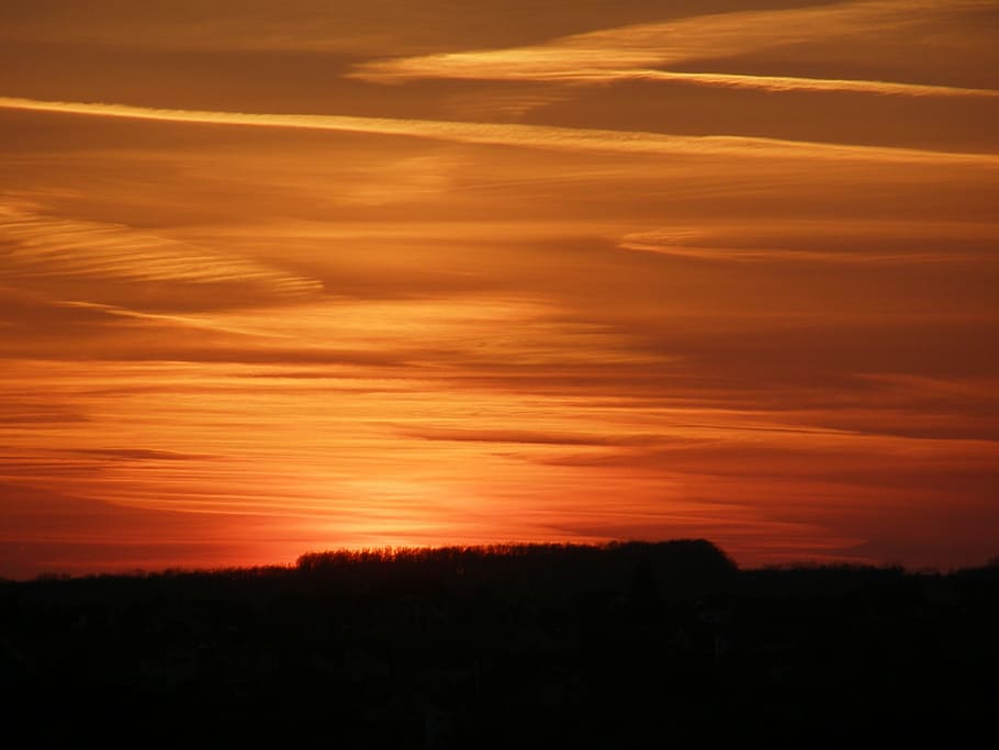 scratched, sky, horizon, sunset, nature, dusk, landscape, scenics HD wallpaper