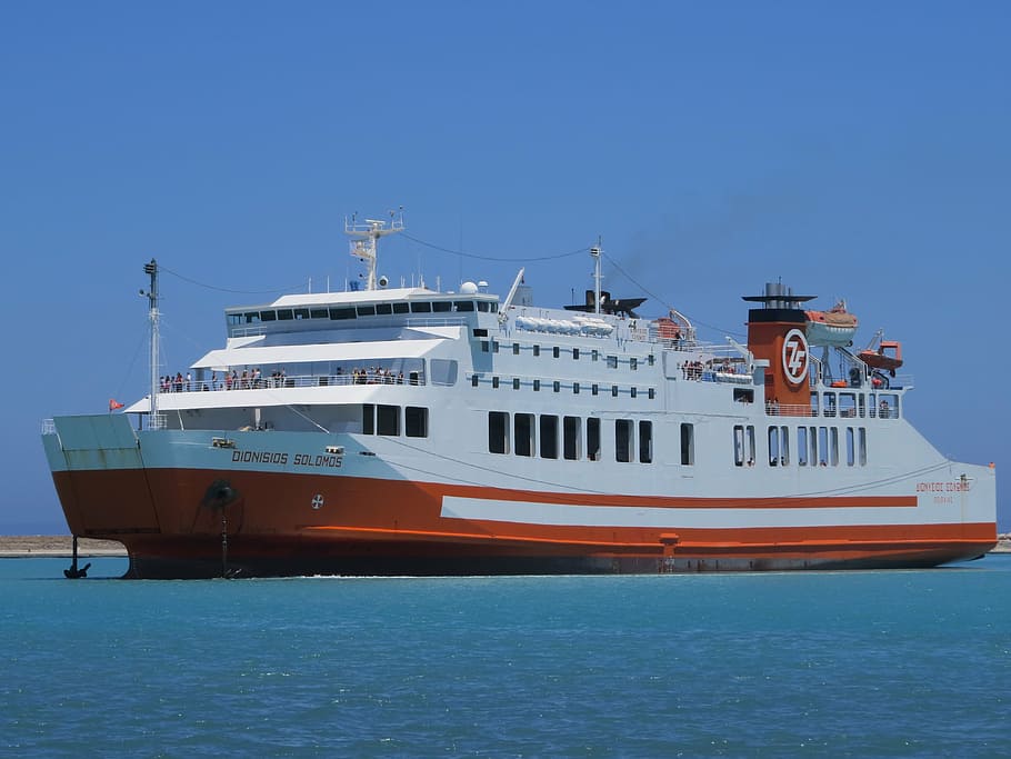 ship, ferry, seagate, water, greece, part, transportation, mode of transportation HD wallpaper