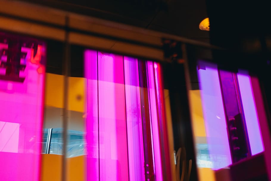 black and purple LED light, photo of purple light refection, lights HD wallpaper