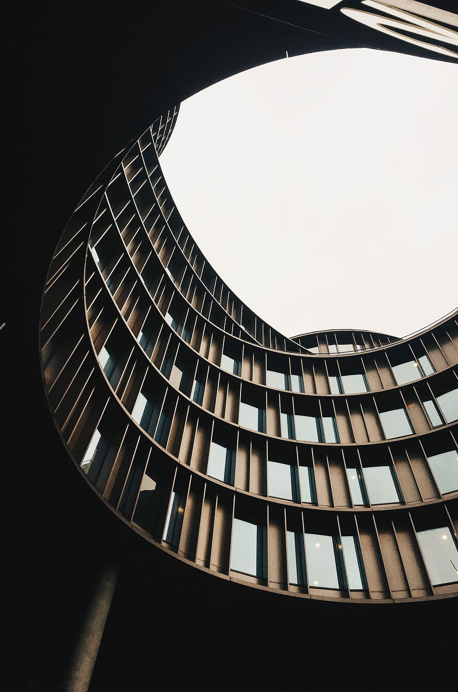 brown and black painted building, untitled, architecture, spiral HD wallpaper