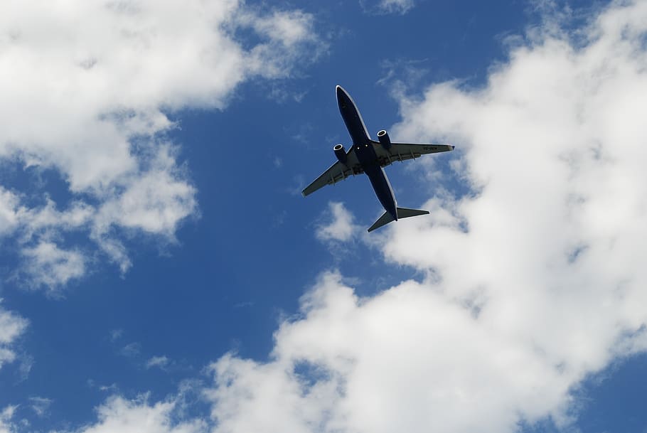 the plane, clouds, sky, flight, distance, airfare, wings, motors HD wallpaper