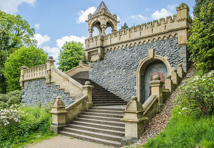 gray concrete stair during daytime, stairs, stone, gradually