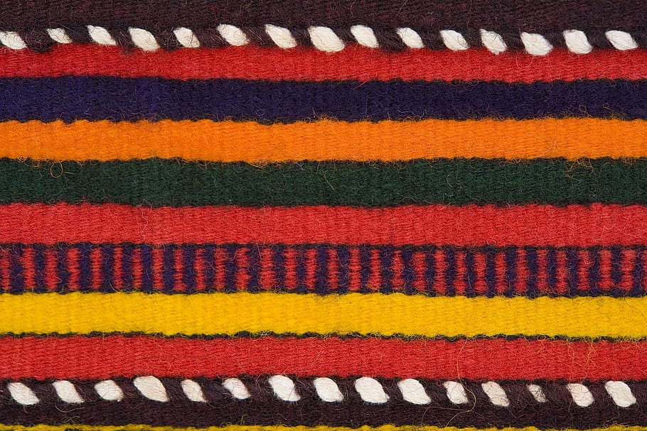 multicolored striped textile, red, blue, orange, raw, colorful HD wallpaper