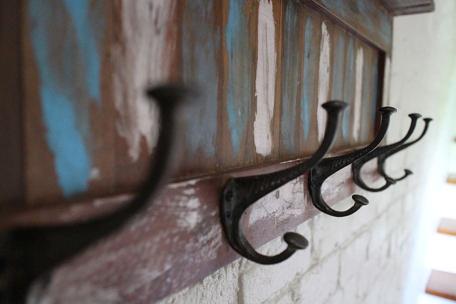 hooks, vintage, design, texture, wood, creative, rustic, decoration HD wallpaper