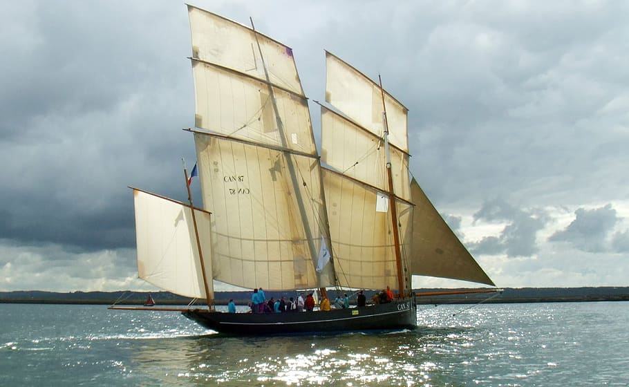sailboat, former, brest, nautical Vessel, sea, sailing, transportation HD wallpaper