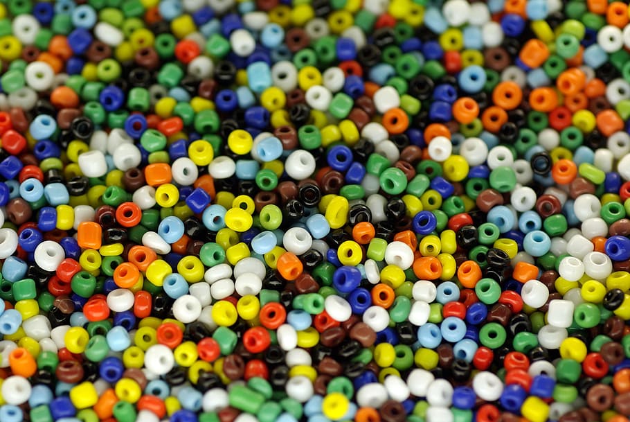 unused plastic beads, colorful, macro, many, tinker, multi colored HD wallpaper