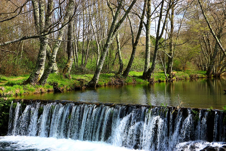 Oleiros, Cascade, Nature, Winter, rio, agua, environment, waterfall HD wallpaper