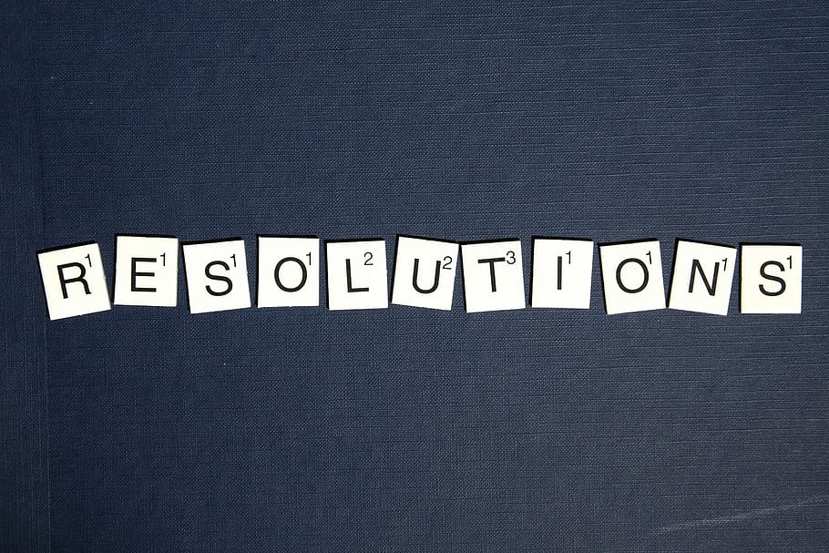 resolutions, scrabble, single Word, text, blackboard, western script HD wallpaper