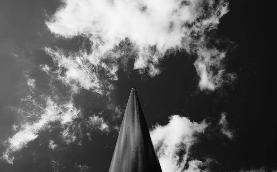 black-and-white, nature, sky, clouds, cloudy, daylight, outdoors HD wallpaper