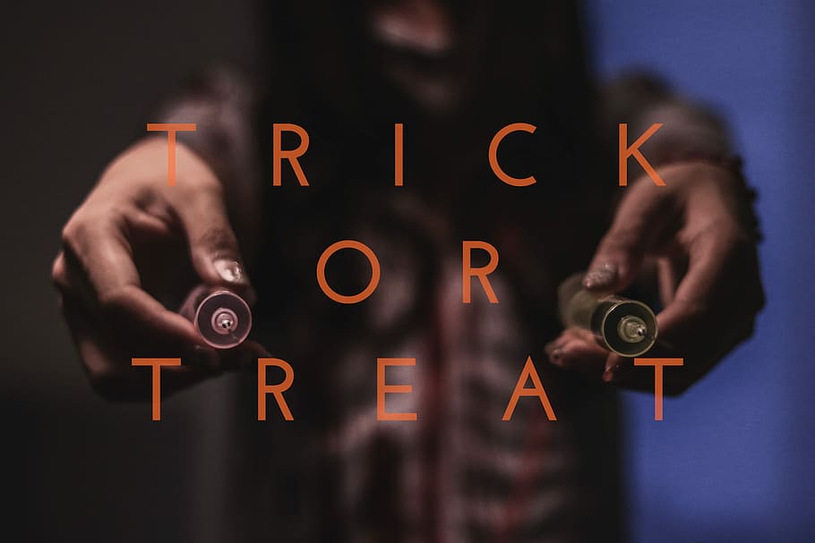 Trick Or Treat text, human Hand, business, men, adults only, one person HD wallpaper