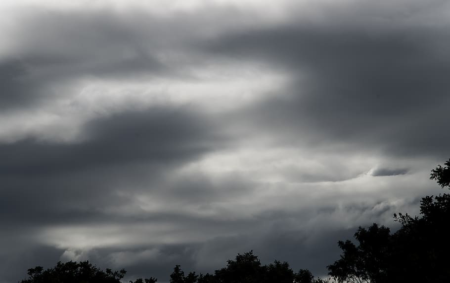 clouds, formation, weather, grey, cloudscape, storm, sky, background HD wallpaper