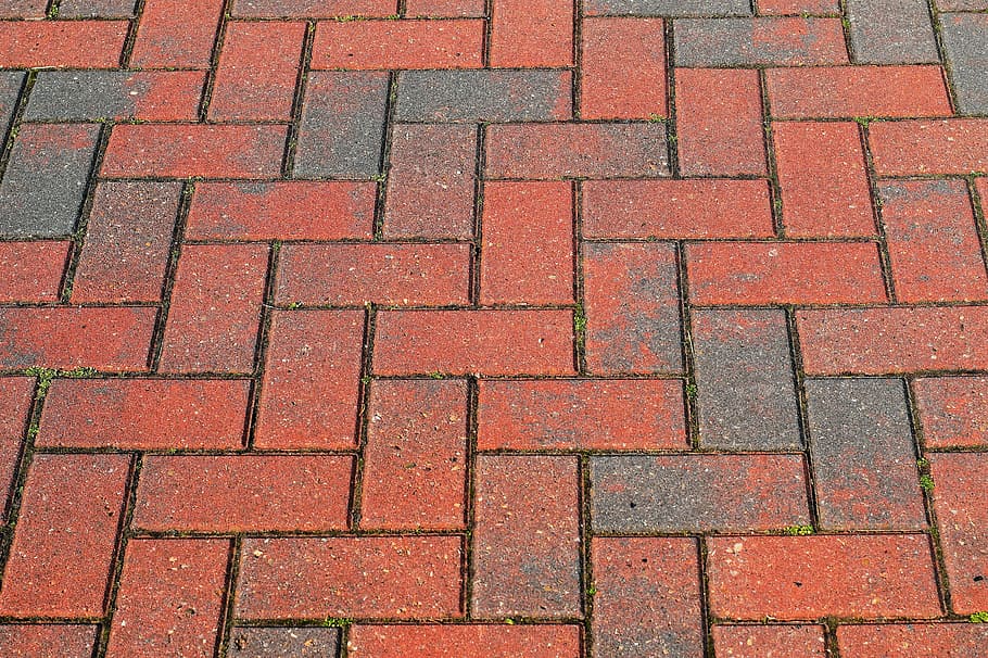 stones, paving slabs, pattern, red, brick, sidewalk, backgrounds HD wallpaper