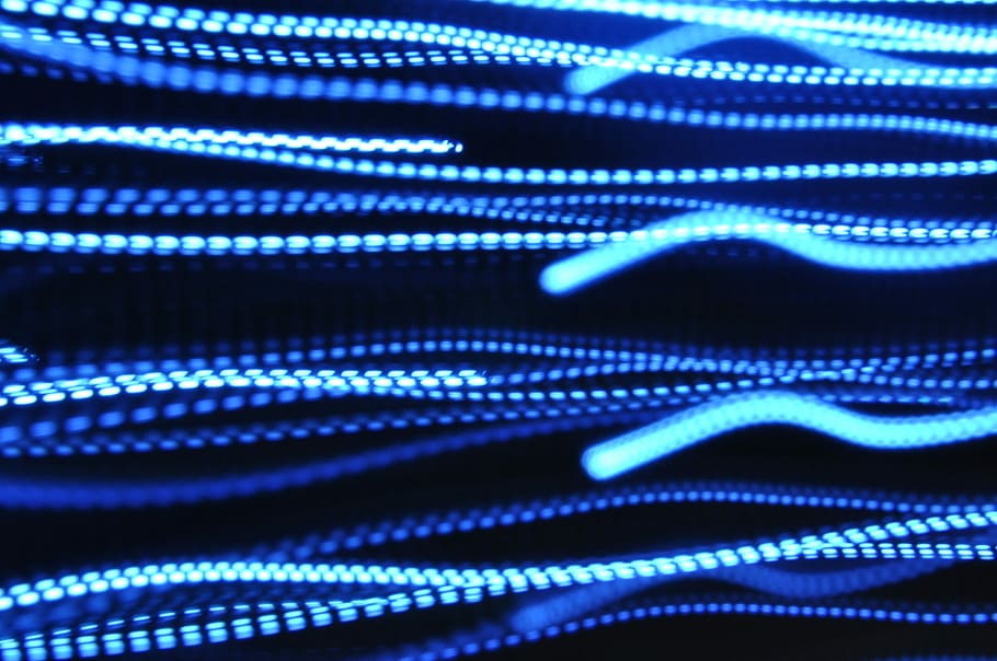 macro photography of lights, untitled, neon light, neon blue HD wallpaper