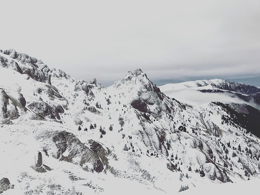 mountain covered in snow at daytime, mountain covered with snow HD wallpaper