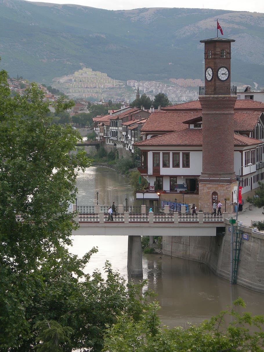 Amasya, Turkey, Bridge, Town, Village, travel, centre, river, HD wallpaper