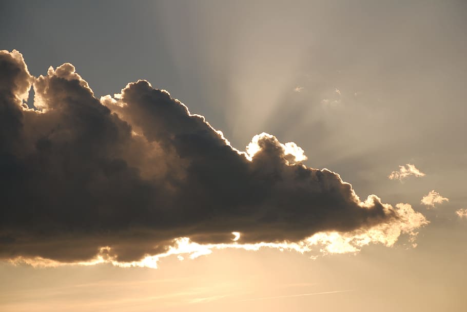 sun, cloud, landscape, sky, clouds, contrast, cloud - sky, beauty in nature HD wallpaper