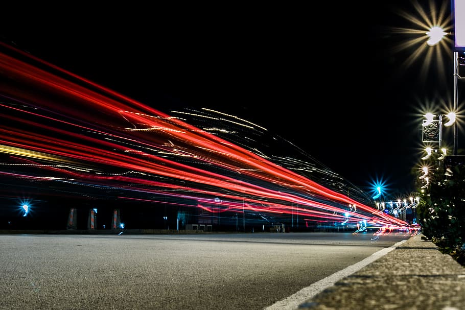 time lapse photo of concrete road during day time, time lapse photo of concrete road with street lights HD wallpaper