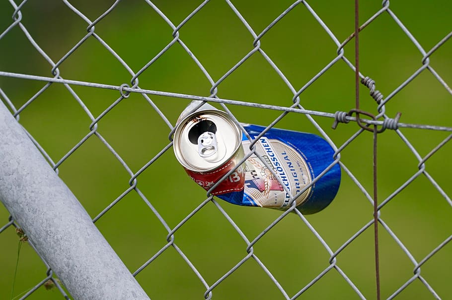 fence, metal, wire, box, pinched, crushed, waste, garbage, environmental protection HD wallpaper