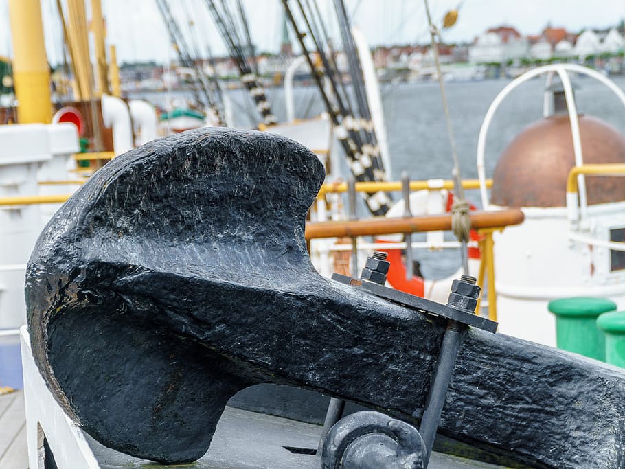 travemünde, passat, anchor, four master, ship, baltic sea, HD wallpaper